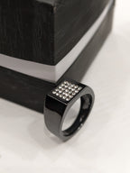 Ceramic Zircon Signet Ring